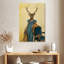 Cerf Brampt en robe bleue-108386023