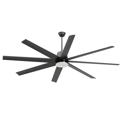  Smart 72 Inch Black Ceiling Fan With Light, 8 Blade Modern Ceiling Fan With Light And Remote