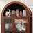 71" Tall Arched Storage Display Cabinet, Farmhouse Kitchen Pantry with Glass Doors, Drawer and Shelves-1163373872