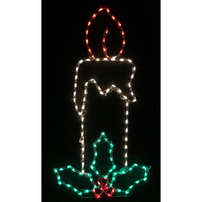 Bougie avec présentoir lumineux de Noël