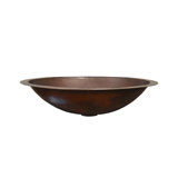 Copper Hand Hammered Oval Undermount Bathroom Sink