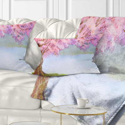 Floral Flowering Tree by Lake Pillow