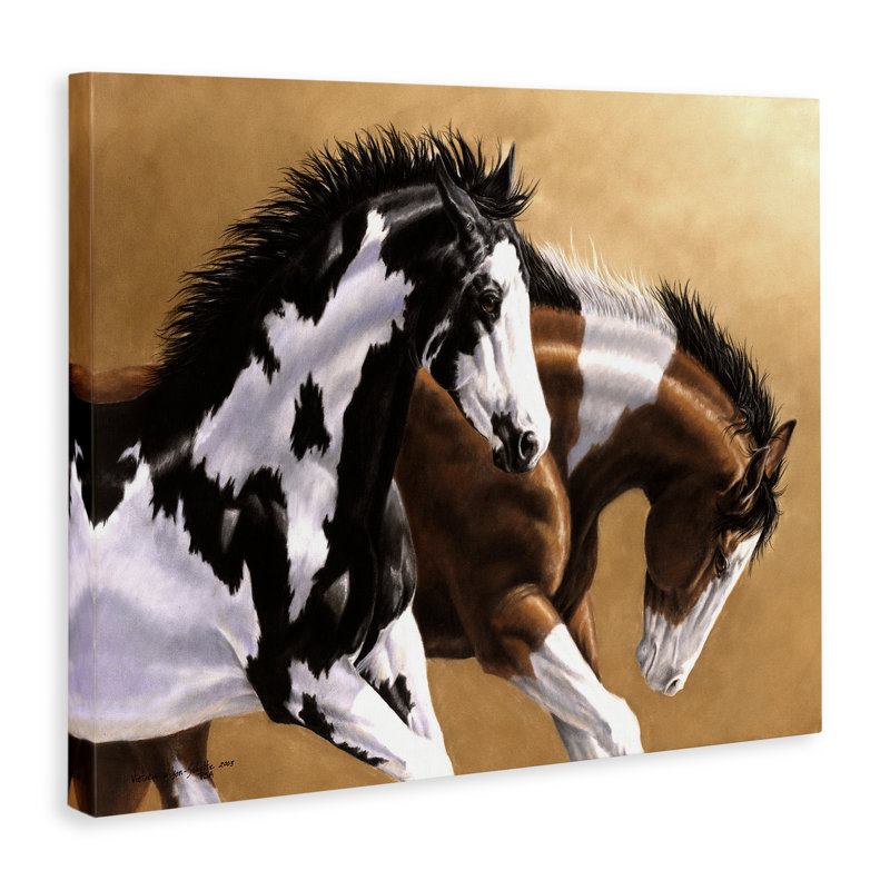 Art mural sur toile Wild & Free Mares par Victoria Schultz, H 24 po x l 30 po