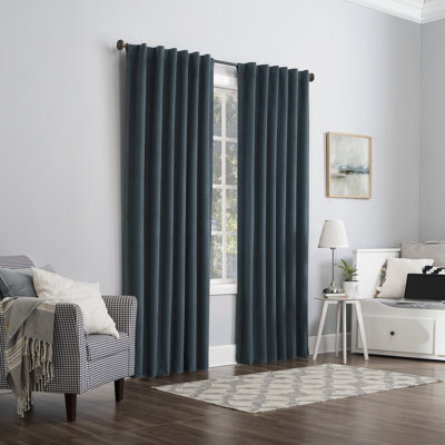  Velvet Noise Reducing Thermal Extreme 100% Blackout Back Tab Curtain Panel