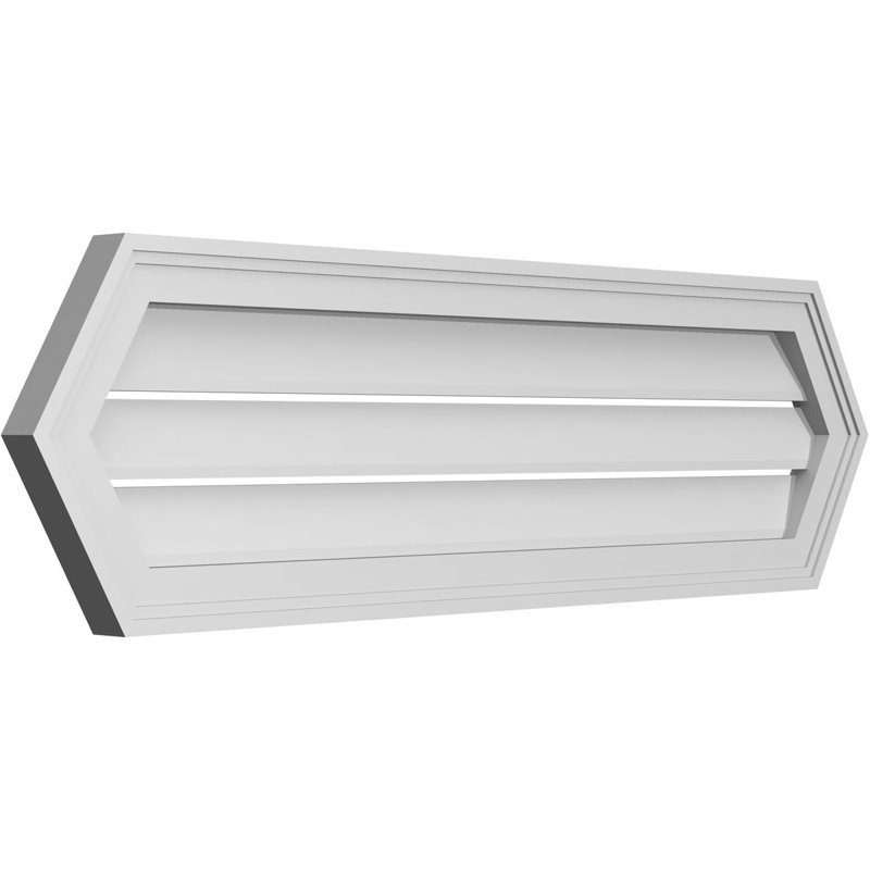 Évent horizontal fonctionnel à pignon en uréthane à surface horizontale Signature, 12" H x 42" W x 1.5" D