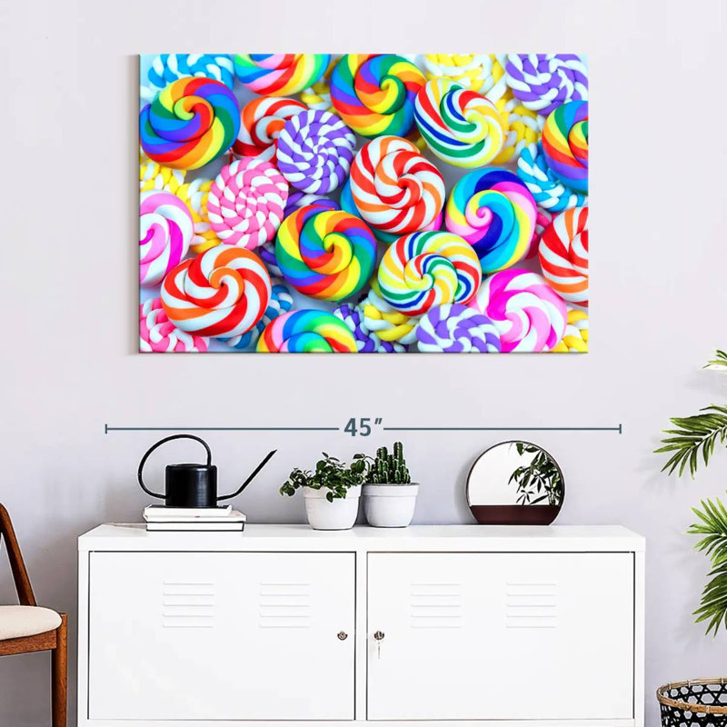 Yarlin Swirled Lollipops, 26" H x 39" W