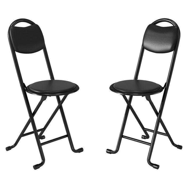 Tabouret pliant 2 pièces avec dossier, tabouret pliant rembourré et rembourré, chaises pliantes portatives pour la cuisine intérieure et extérieure