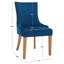 Chaise d'appoint rembourrée bleu marine Cavarus