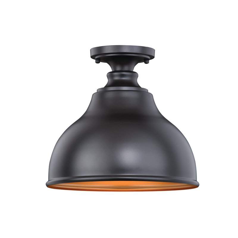 Plafonnier semi-encastré d'extérieur à 1 ampoule bronze bruni Flavin
