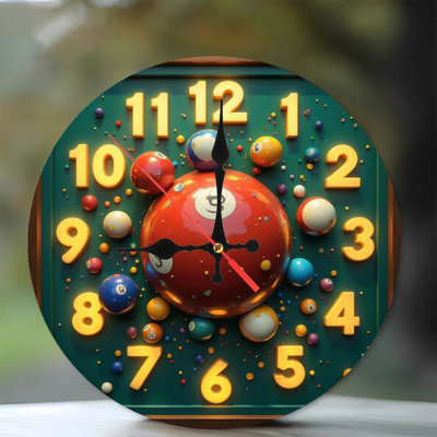 Horloge de billard à motif abstrait