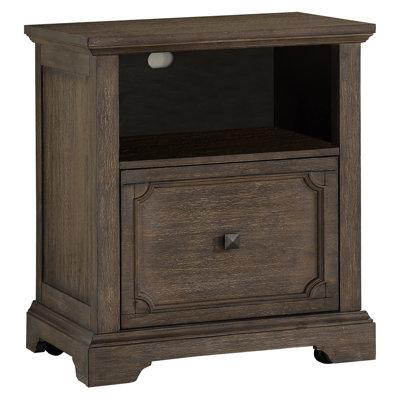 Rustic Transitional Style Office File Cabinet With Dark Oak Finish, Drawer, Shelf, And For Easy Movement Storage Finish 1Pc Filing Cabinet, Transitional, Daily Use