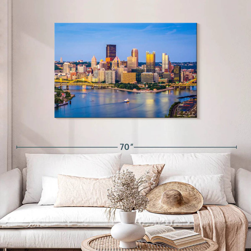 Vue de la ville de Sirci Pittsburgh, H 30 po x l 45 po