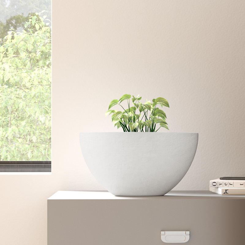 Pot à fleurs Geof, Blanc, H 7,75 po x l 13,5 po x P 3,5 po