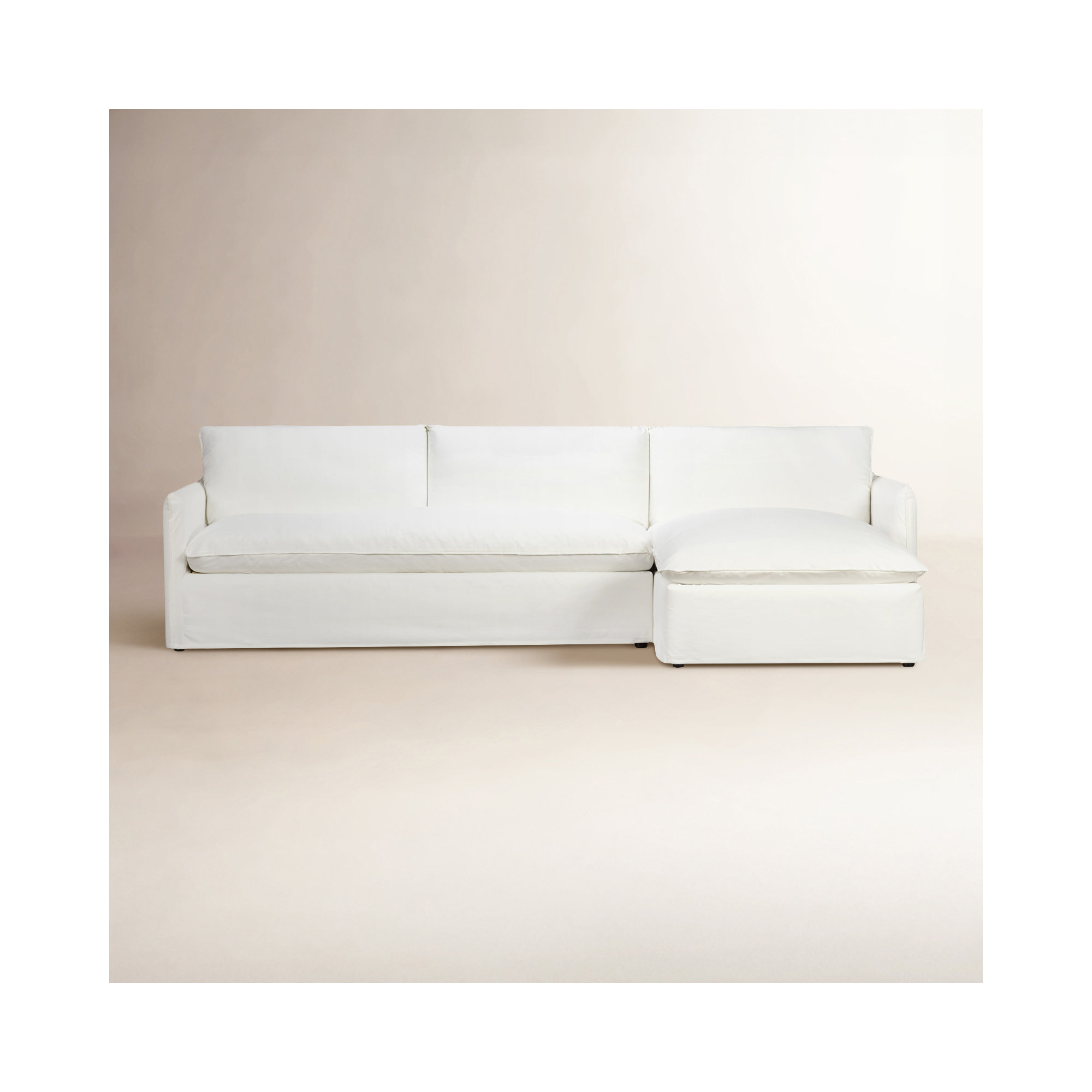 Bellatrix Upholstered L-Sectional, Right Hand Facing, Bayou Off White Canvas