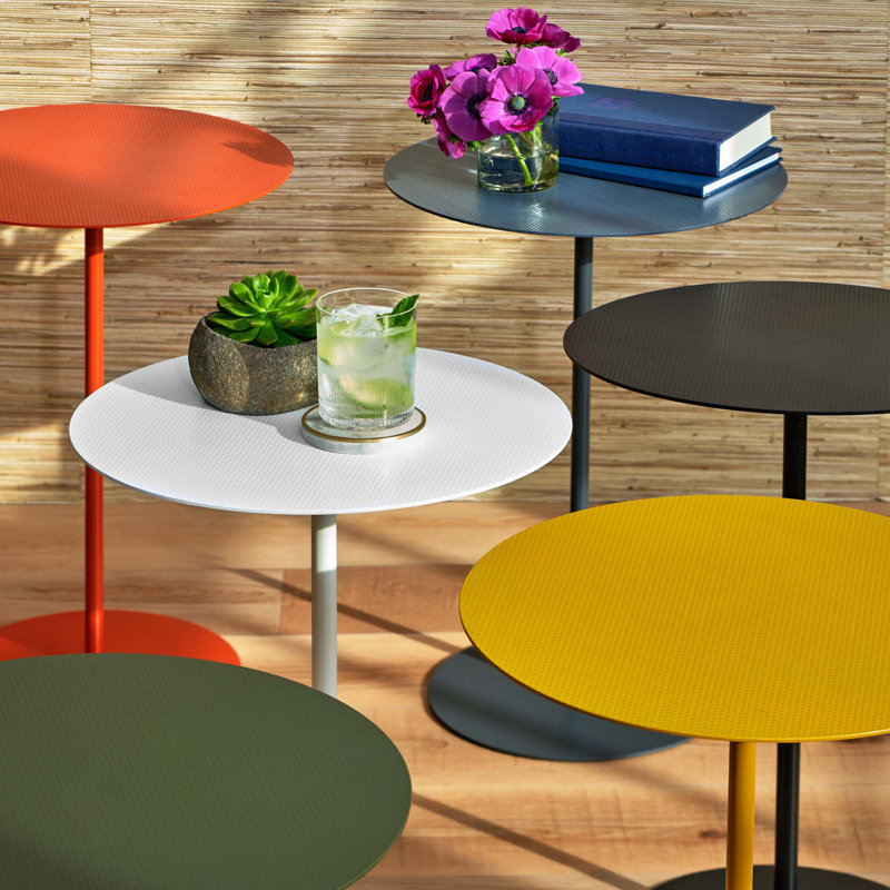 Table d'appoint en acier Bevery, Gris anthracite