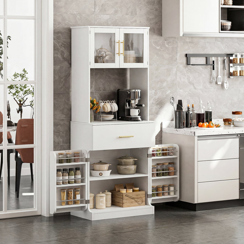 180cm Kitchen Pantry, White