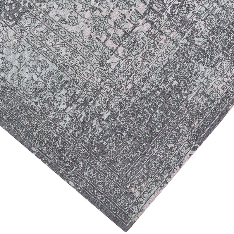 Tapis gris fait à la main, Rectangle 8 pi x 10 pi