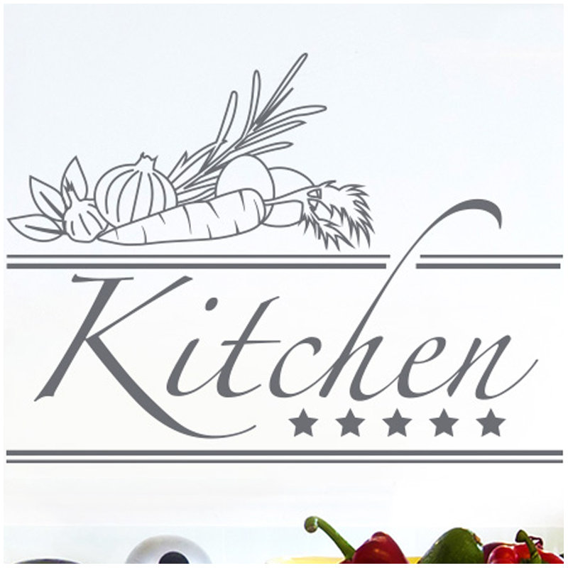 Food & Beverage Non-Wall Damaging Wall Decal, Medium, Grey