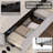 Kempst Queen Size Storage Bed Frame with 4 Storage Drawers and Button Tufted Adjustable Headboard, Upholstered Platform Bed with USB & Type C Charge Station, Wooden Slats Support, No Box Spring Needed-713142374-713142377