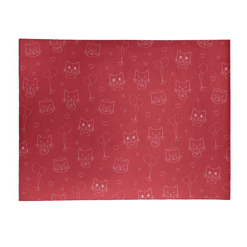 Tapis de zone rouge fait main, Rectangle 8 pi x 10 pi