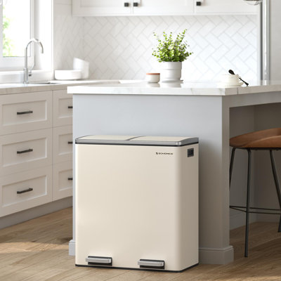 2 x 8 gallons en acier inoxydable multi-compartiments avec 15 sacs poubelles