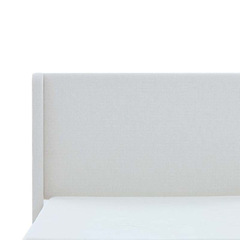 Grand lit tapissier Harper, Bouclé blanc crème, Très grand lit