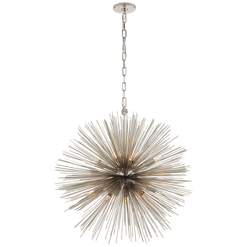 Kelly Wearstler Strada Round Chandelier, 28.25" H x 28" W x 28" D, Polished Nickel