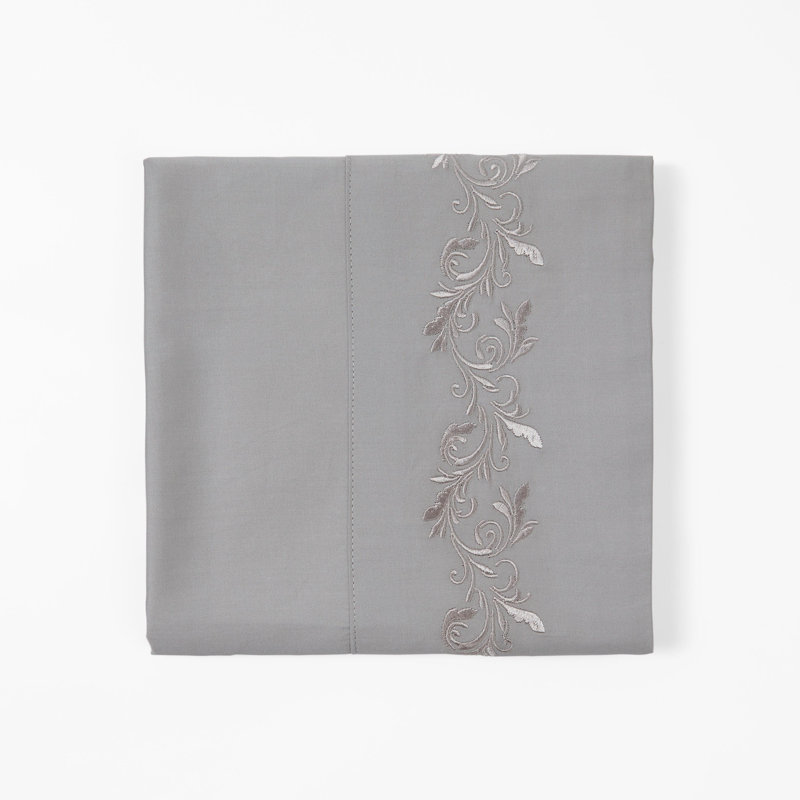 Scroll Sheet Scroll 350 Thread Count Classic Modern Rustic Sheet Set, Gray, Queen