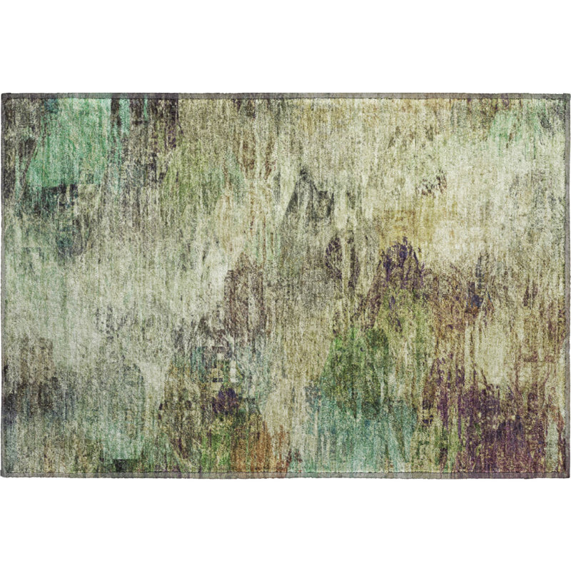 Premium Machine Washable Cerrito AMF592 Beige Rug, Rectangle 1'8" x 2'6"