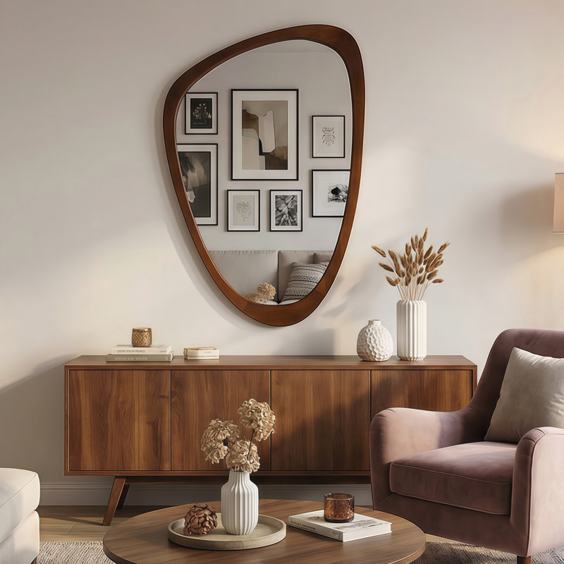 Miroir décoratif 24 "x 36", Noyer foncé