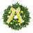 24 Inch Artificial Lemon Wreath, Spring Summer Yellow Fruit Bow Greenery Front Door Wall Decor