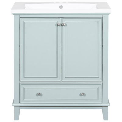 Lavabo de salle de bain, armoire en bois massif avec base 30 po
