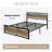 Marilee Wood and Black Metal Frame Bed with Headboard-418786547-534168156