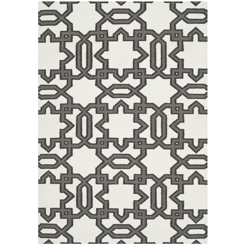 Varner Geometric Wool Hand Woven Area Rug, Rectangle 91 x 152cm