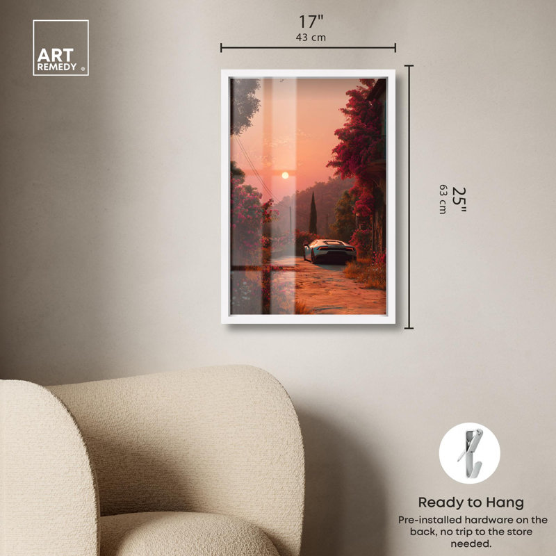 «Watch the Sunset Travel» par Art Remedy, H 25 po x l 17 po, Blanc