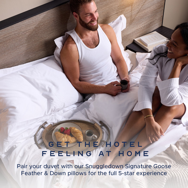 Luxurious Hotel Snuggledown Signature Goose Feather & Down Duvet 10.5 Tog All Year Summer & Winter Cotton Cover, Kingsize