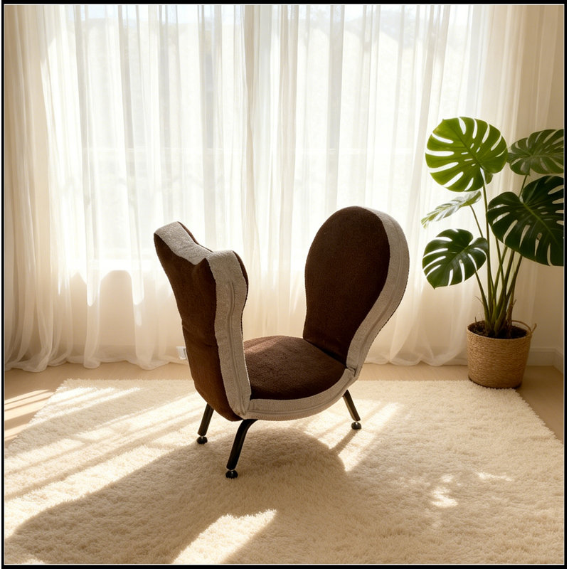 Chaise longue rembourrée pliable avec pieds robustes