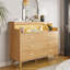 Commode double 47,24 "à 6 tiroirs en métal et bois manufacturé avec lumières DEL et prises-1445067658