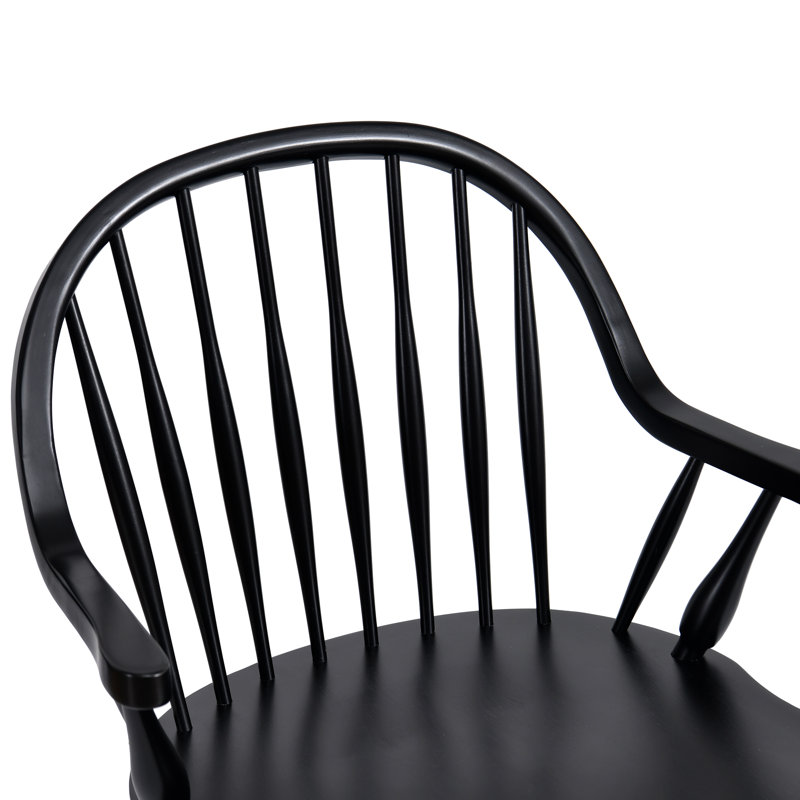 Hughes Windsor-Back Solid Wood Dining Chair, 4
