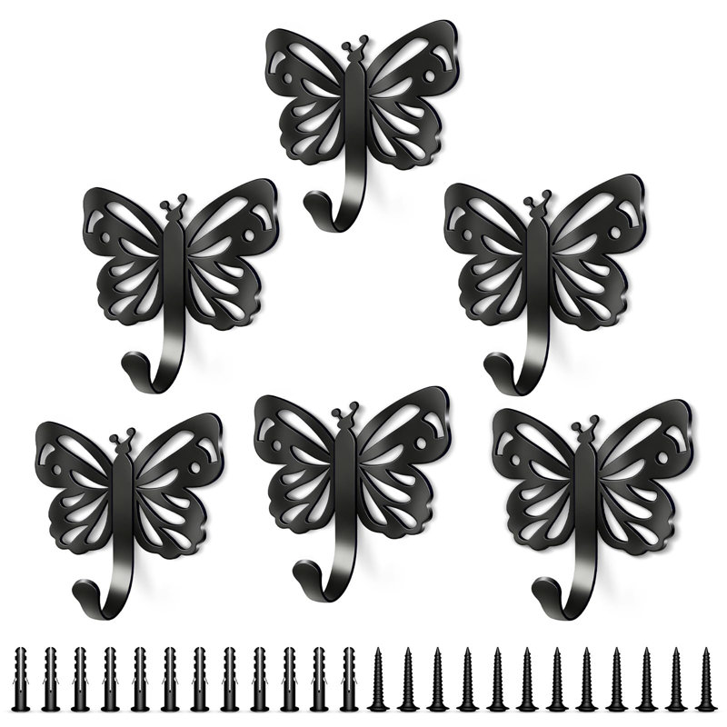 Paquet de 6 patères murales Butterfly