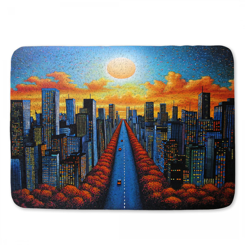 Tapis de bain urbain Cityscape Hollywood Regency, L 34 po