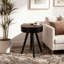Table basse ronde de 15,7 pouces avec plateau sculpté, multifonctionnelle et durable pour les petits espaces, style campagne américaine