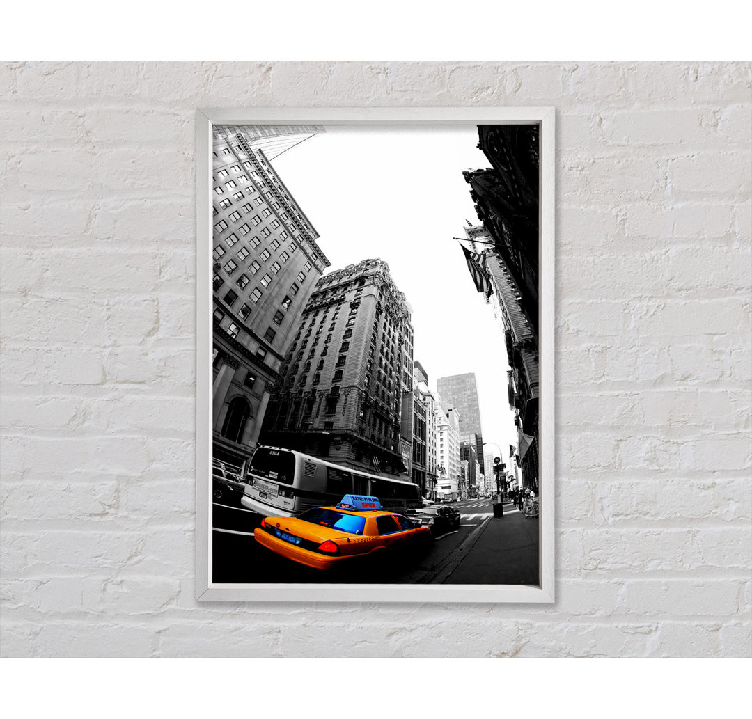 Nyc Yellow Cab On 5Th Avenue - Einzelner Bilderrahmen Kunstdrucke auf Leinwand