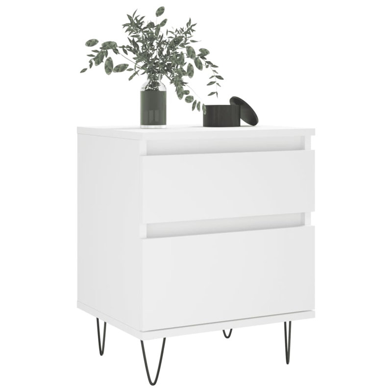 Rowlands 40cm W Metal Bedside Table, White