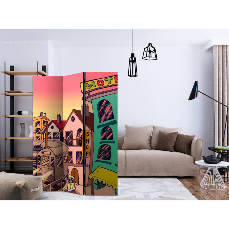 135cm W x 172cm H 3 - Panel Wood Folding Room Divider