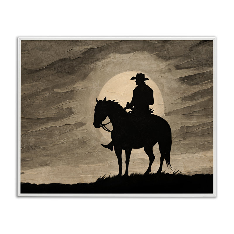 «Sunset Cowboy with Horse», estampe numérique, conception de Kim Allen, H 16 po x l 20 po