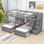 Lit superposé simple en bois avec tablette et tiroirs Erlingur-793435523