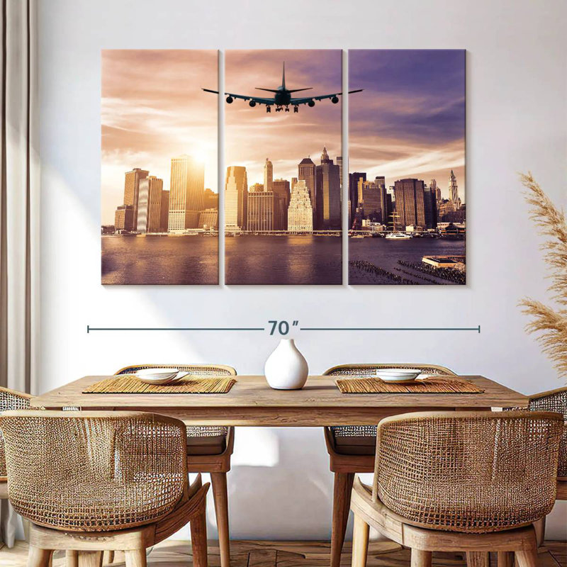 Mehar Airplane In The City, 42" H x 65" W