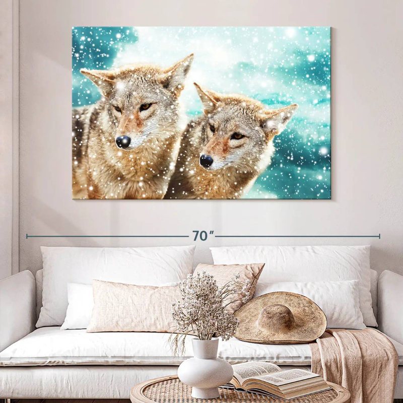 Brampt Coyote Pair, 34" H x 51" W