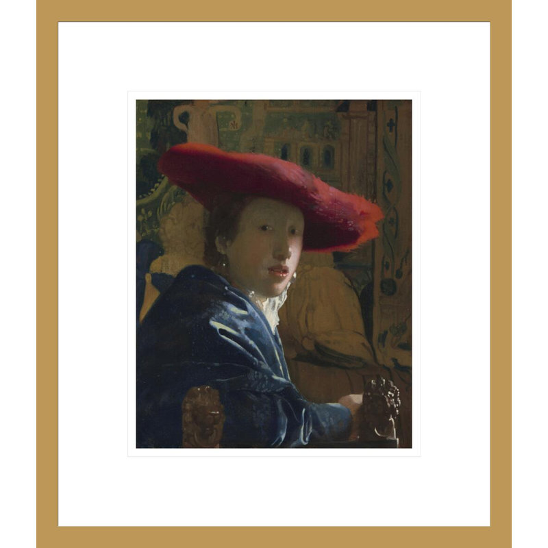 «Girl with the Hat» par Johannes Vermeer - Impression giclée sur cadre, H 15,86 po x l 13,75 po